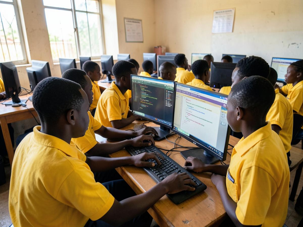 ASDA learners building projects in the computer lab